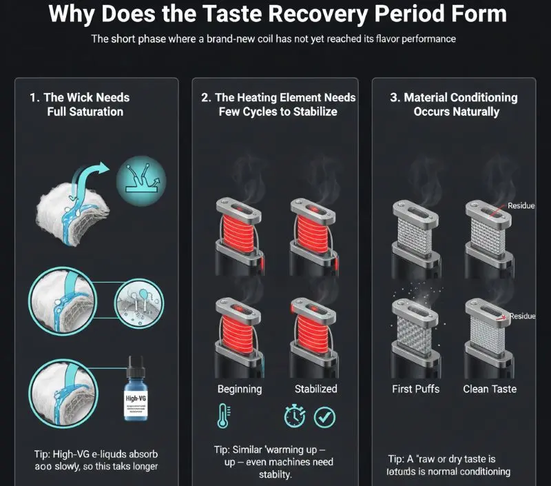 Why new vape coils need a taste recovery period
