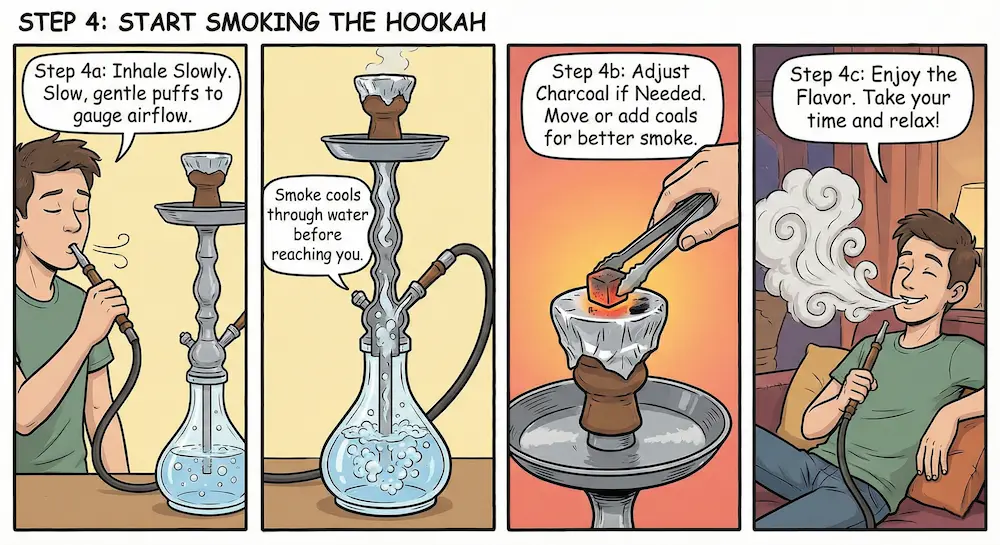 Come usare il narghilè: una guida per principianti 3 Istruzioni dettagliate su come iniziare a fumare il narghilè senza problemi, con consigli per i principianti