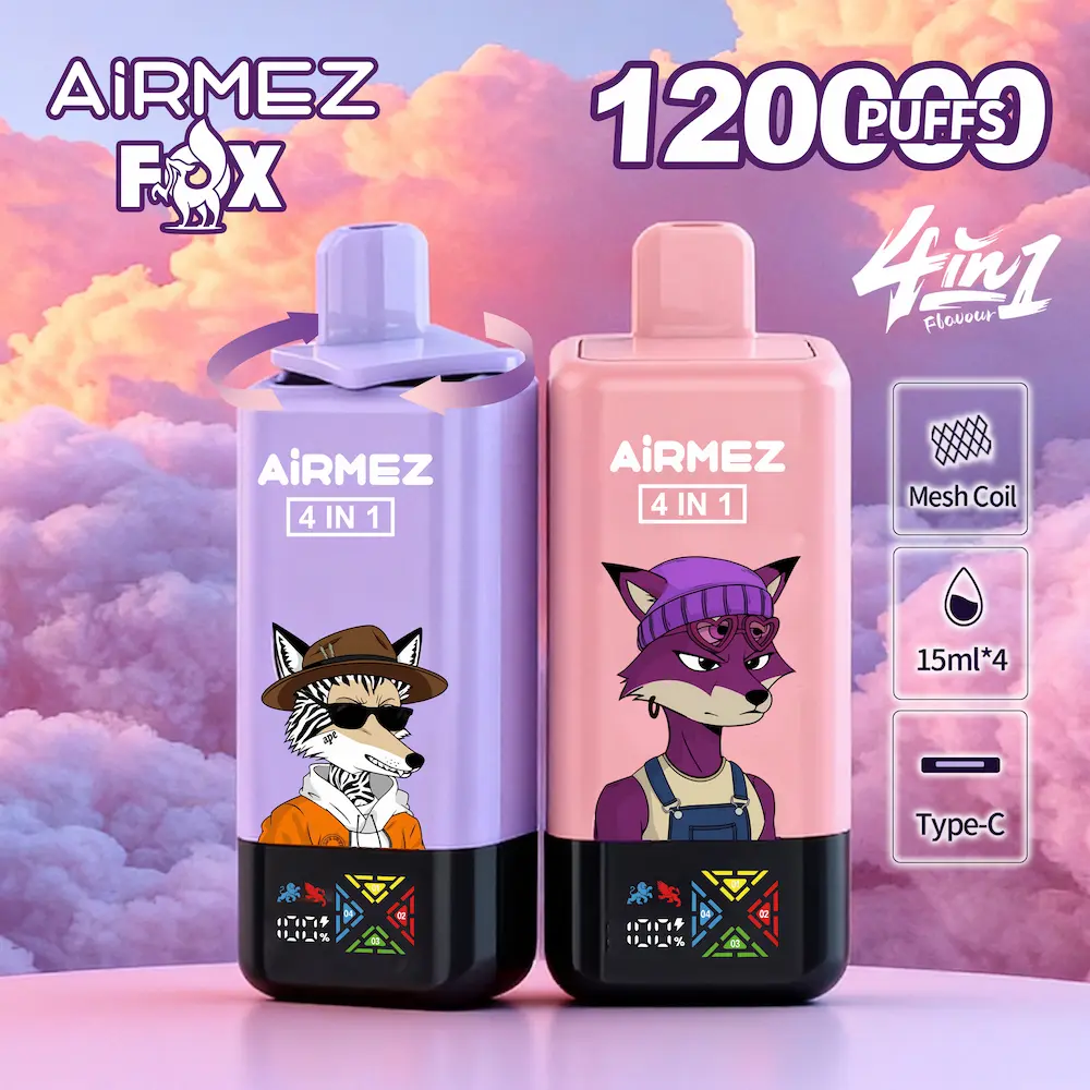 airmez-fox-120k-puffs-4-in-1-disposable-vape-main Airmez Fox 120K puffs 4 in 1 disposable vape main product image