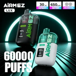 Airmez Lux 60000 Puffs Disposable Vape - Dual mode, adjustable airflow, and smart LED display for long-lasting performance.
