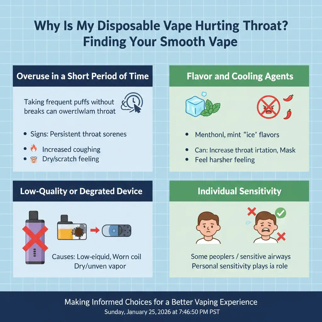 Hvorfor får jeg ondt i halsen af min engangsvape?
