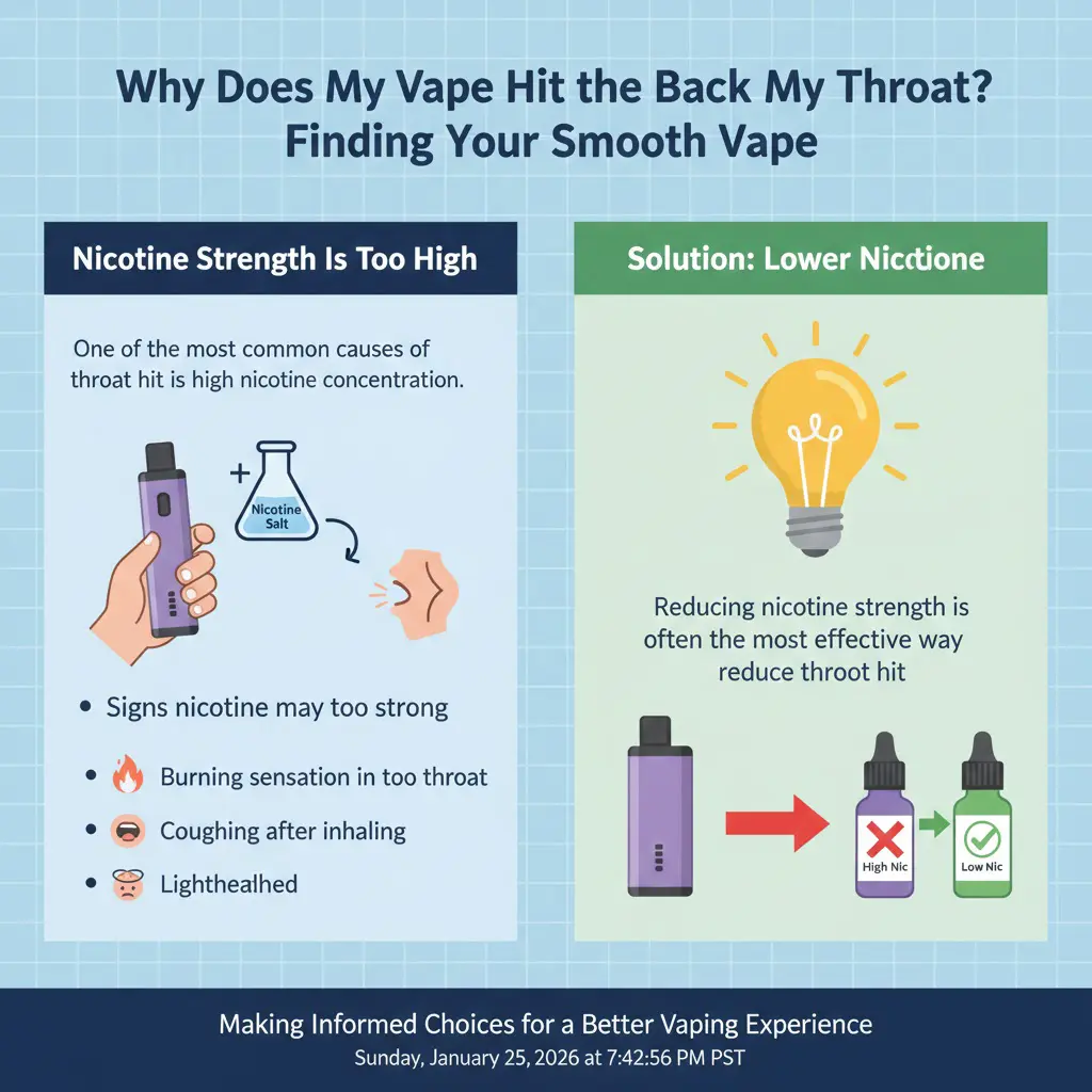 Hvorfor rammer min engangsdamp bagerst i halsen?