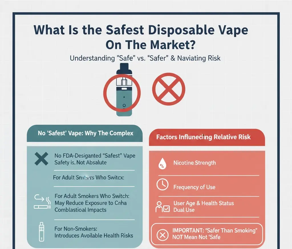 FDA goedkeuring vergeleken met vape veiligheidsclaims infographic