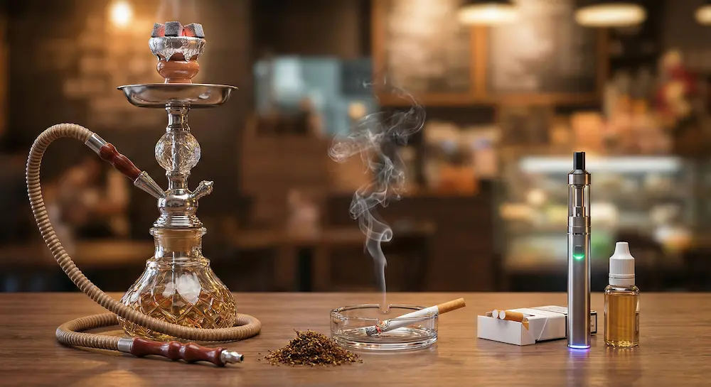 Hookah compared to cigarettes and vapes smoke differences