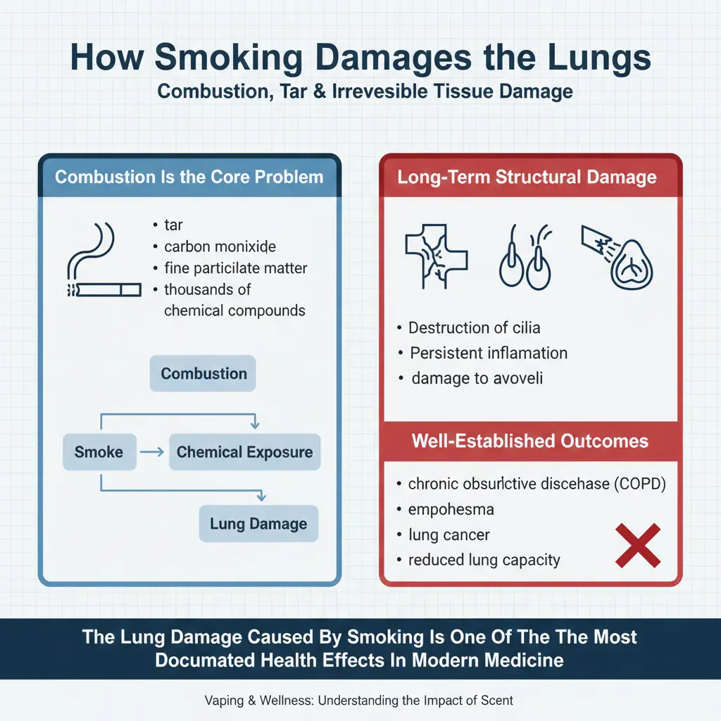 Vape usa e getta contro polmoni da fumo 4 Come il fumo di sigaretta danneggia i polmoni con catrame e infiammazione