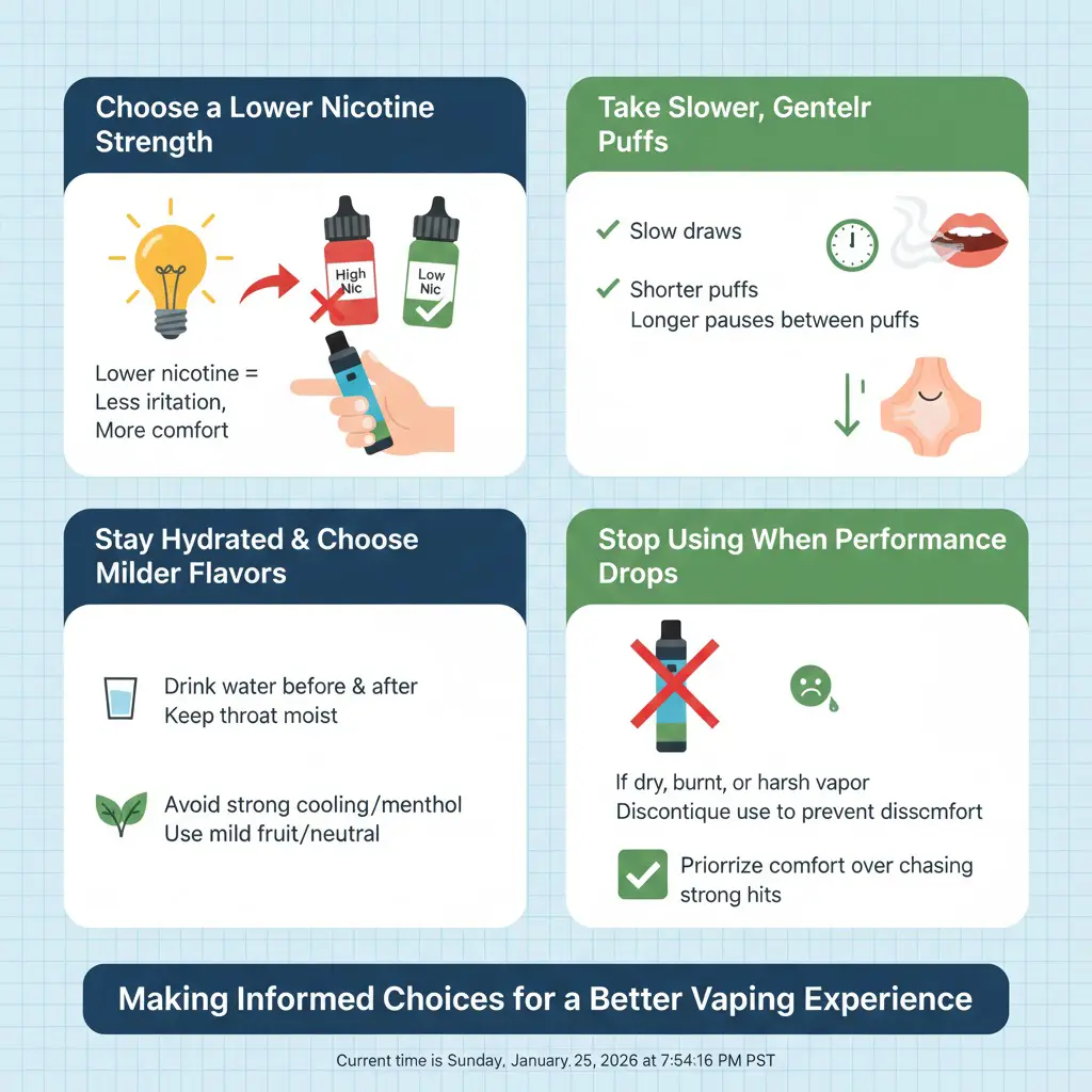 Sådan undgår du throat hit, når du damper engangs e-cigaretter