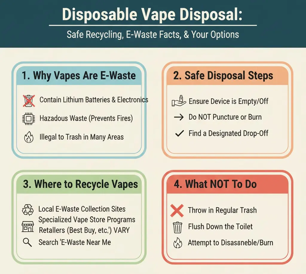 Safe steps to dispose of empty disposable vapes