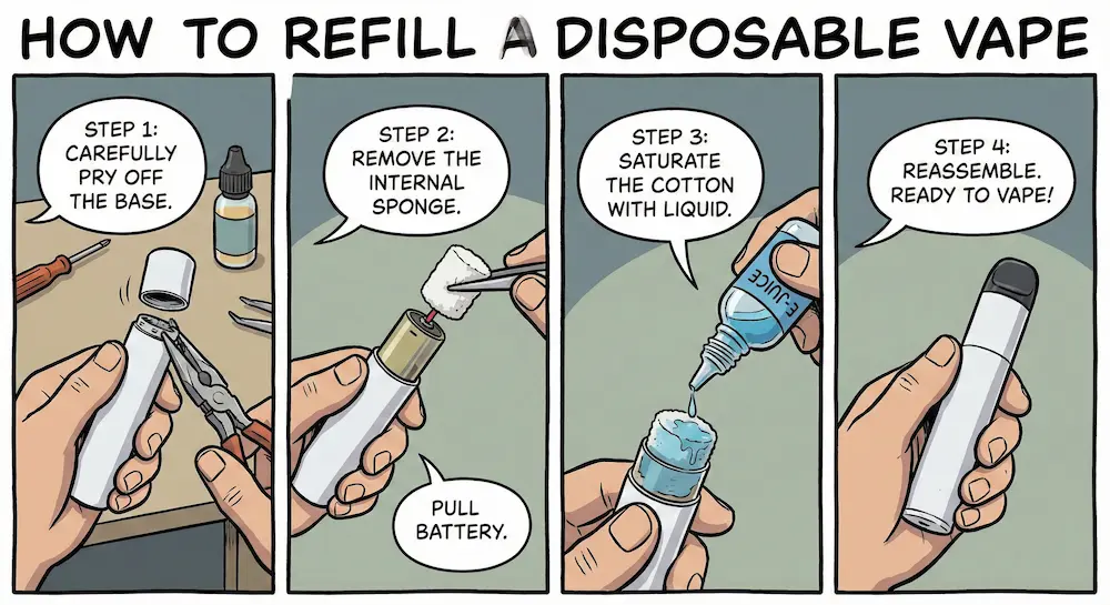Come ricaricare una sigaretta? Una semplice guida passo passo 3 Come ricaricare un vape usa e getta ed evitare le perdite