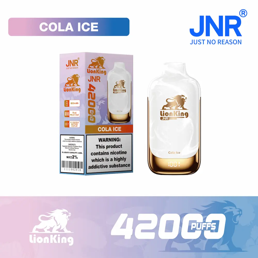 JNR Re Leone 42000 (42K) Bocconi usa e getta Vape 5 JNR Lion King 42000 42K puff usa e getta - gusto Cola Ice