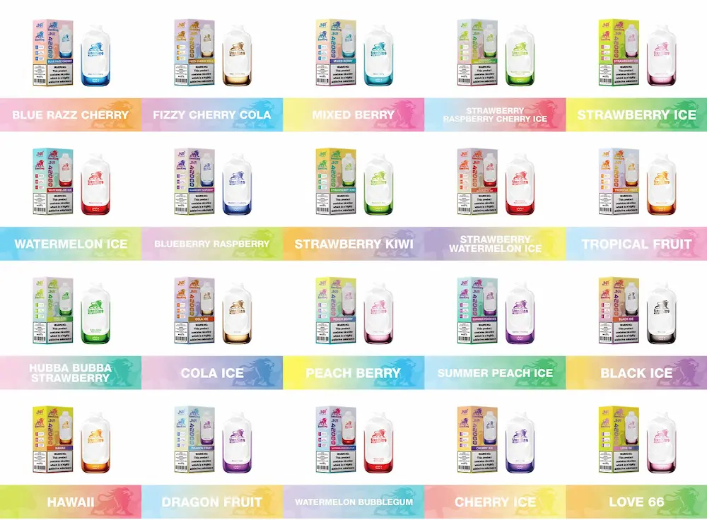 JNR Re Leone 42000 (42K) Bocconi monouso Vape 12 JNR Lion King 42000 42K puff monouso vape flavor collection image