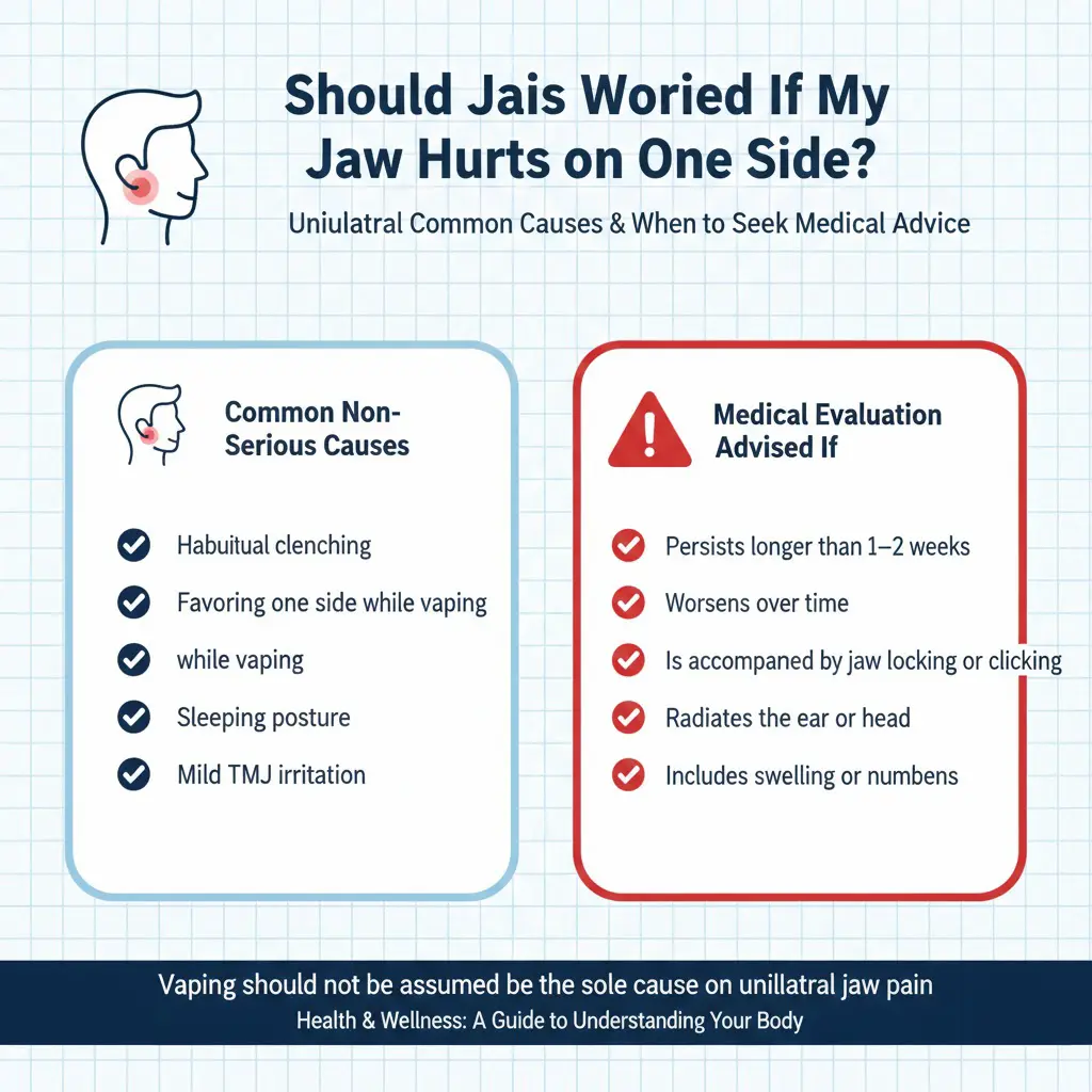Il vaping può causare dolore alla mascella? 5 Dolore unilaterale alla mandibola dopo il vaping Segnali di allarme dell'ATM