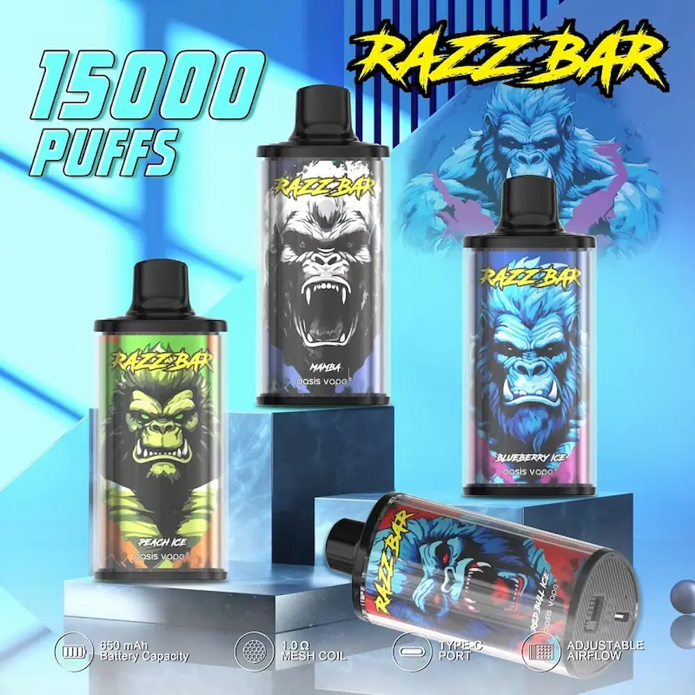 RAZZ BAR 15000 (15K) Puffs Disposable Vape 1 RAZZ BAR 15000 puffs disposable vape main product