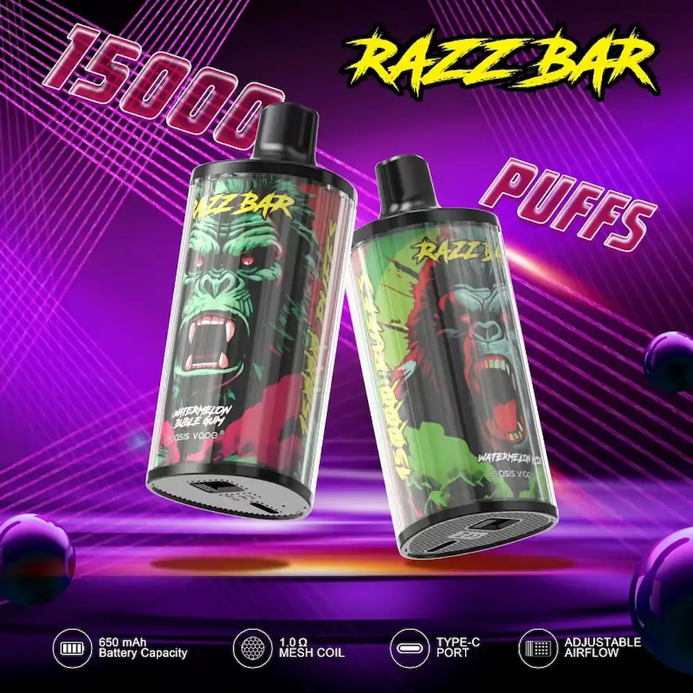 RAZZ BAR 15000 (15K) Puffs Disposable Vape 2 RAZZ BAR 15000 disposable vape mesh coil and airflow control