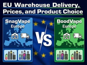 SnagVape vs BoodVape Europe EU warehouse delivery comparison