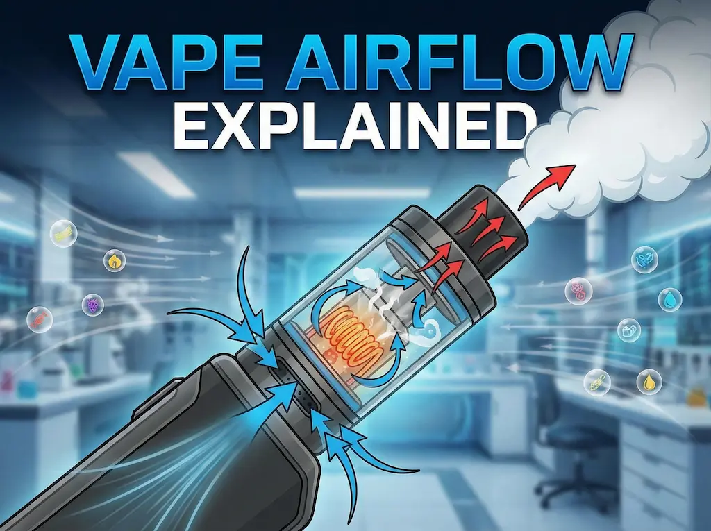 Vape airflow explained for flavor nicotine and smooth hits
