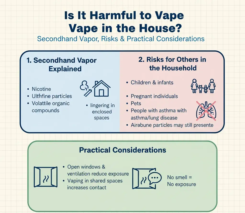 ¿Son seguros los vaporizadores desechables? 6 Vapear en interiores: exposición al vapor de segunda mano en espacios cerrados