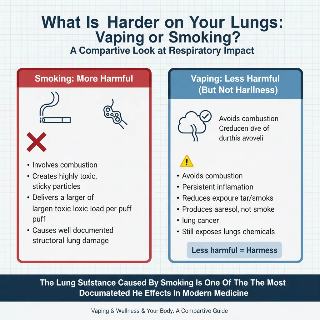 Vape usa e getta vs polmoni da fumo 5 Vaping e fumo: cosa è più difficile per i polmoni?