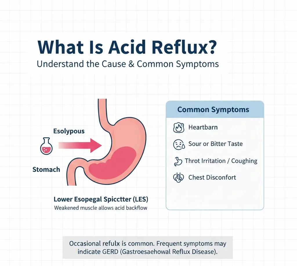 What is acid reflux and how stomach acid moves up