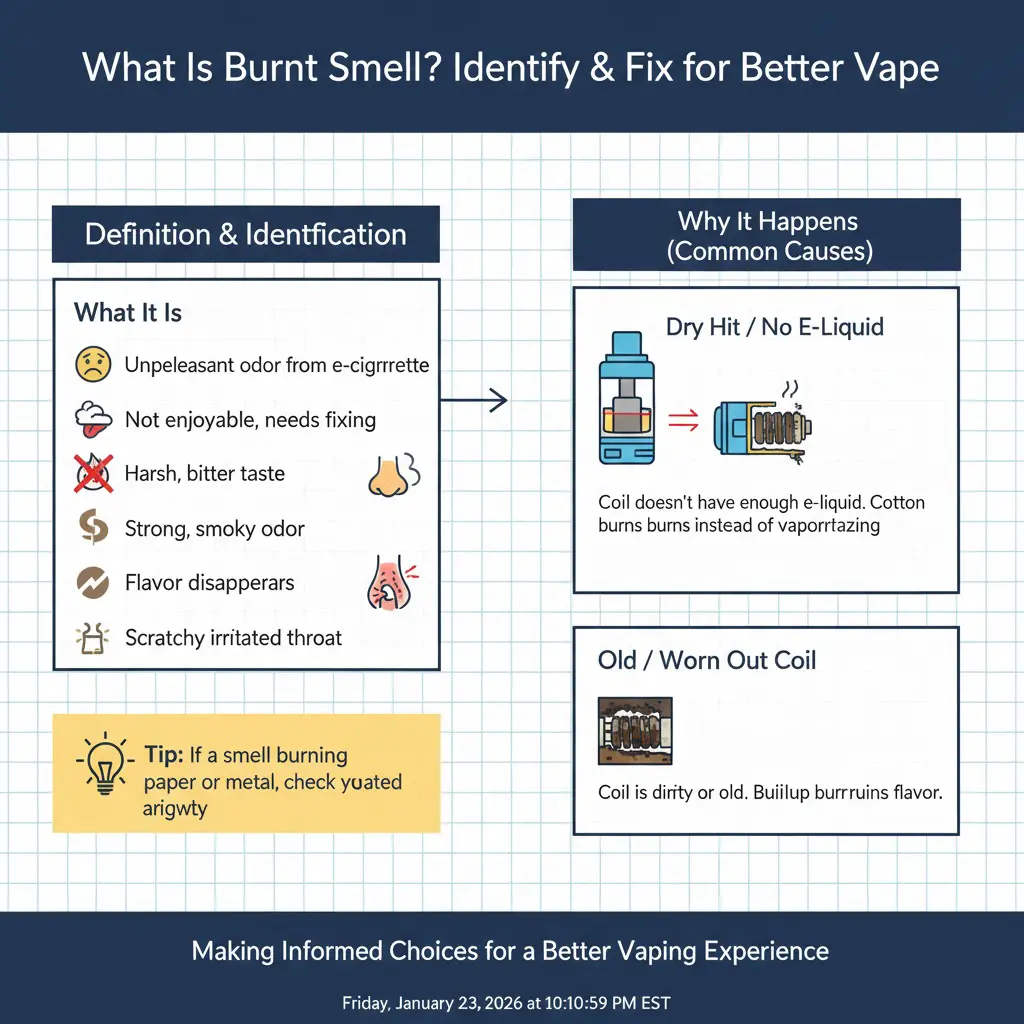 What burnt smell means in an electronic cigarette