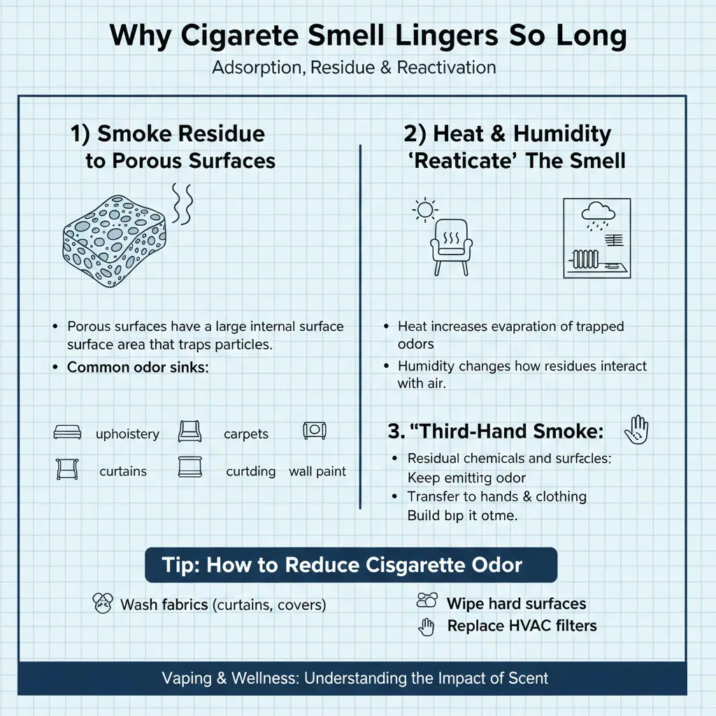 Vape usa e getta vs odore di sigaretta 4 Perché l'odore di sigaretta rimane sui vestiti, sulle pareti e sui mobili