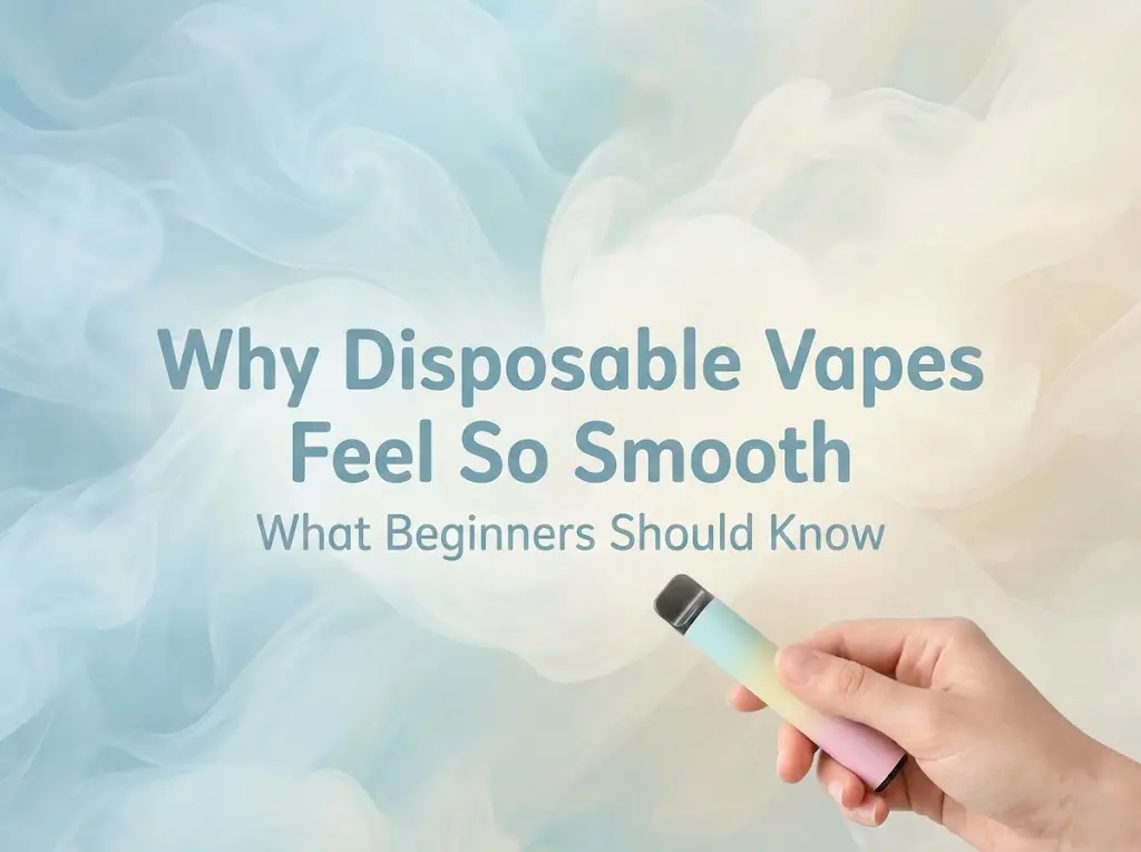 Beginner met een wegwerpvape met zachte inhalatiesensatie