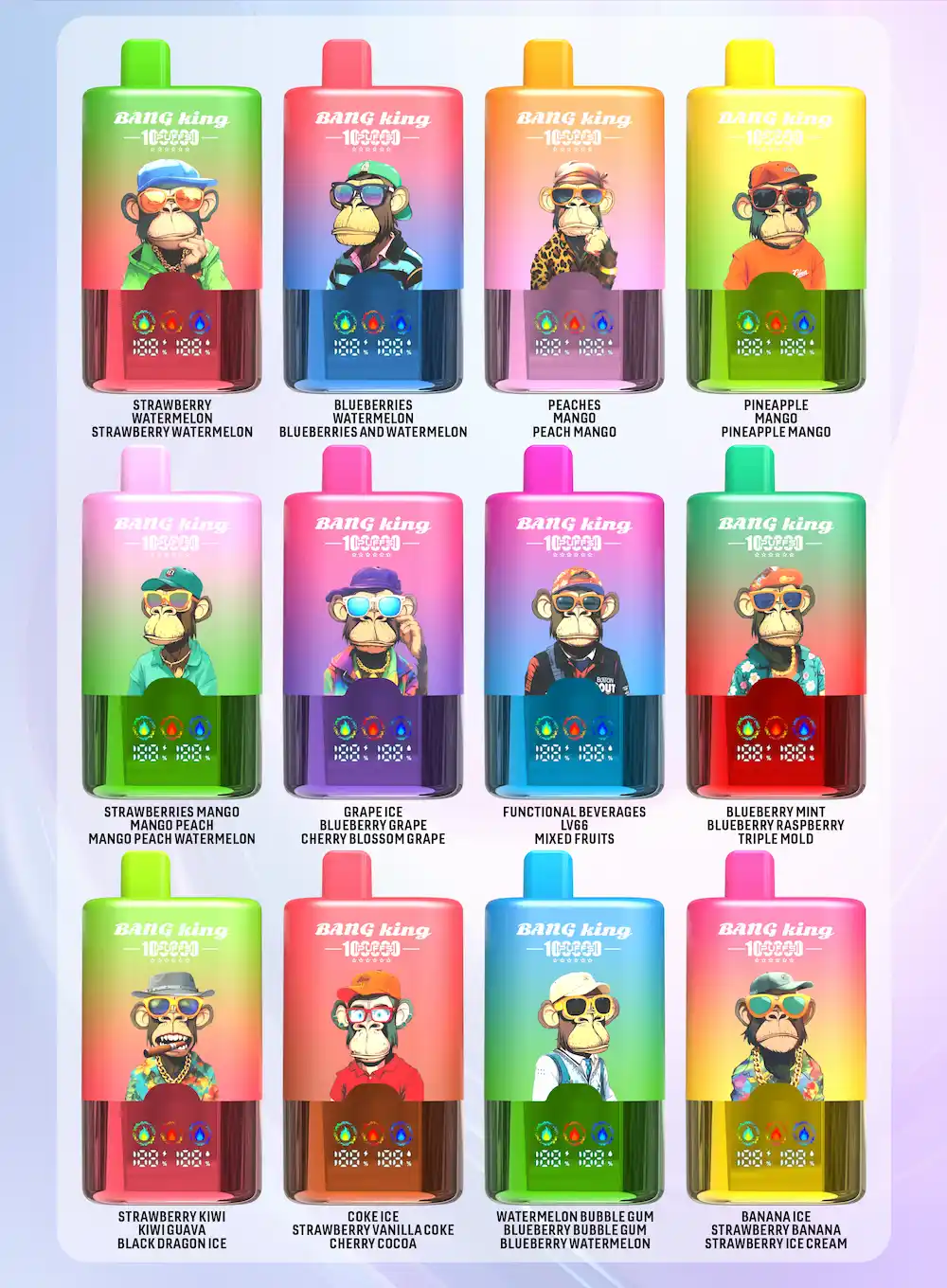 Bang King Triple 100K 3-in-1 disposable vape triple flavor collection